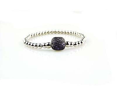 model Grazia armband in zilver met tussenstuk gezet met paarse cubic zirconia