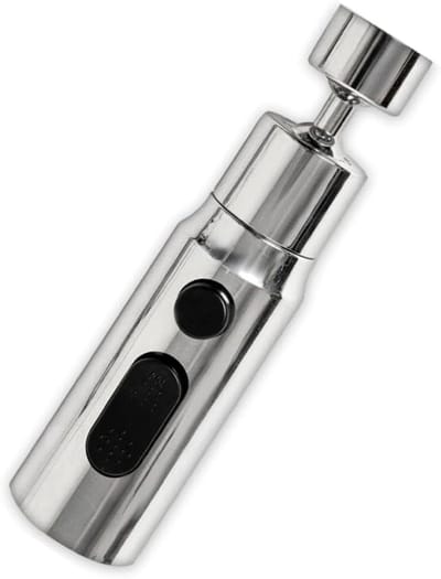3-in-1 Keukenkranen Spraykop Bevestiging | 360° Draaiende Kraanverlenging voor Keuken | Spuitadapter voor Kranen | Keukenaccessoires | Waterbesparende Tap Aerator | Vervangende Sprayer (Zilver)