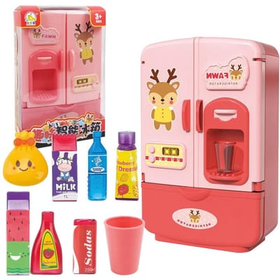 Nieuwste Kinder Speelgoed Simulatie Koelkast Koelkast Accessoires Doe-alsof Spel Leren Ideaal Voor Kinder Keuken Collectie Voedsel Ideaal Voor Kinder Cadeaus pink