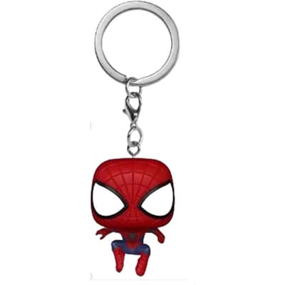 hete Marvel Spider Man Creatieve Student Sleutelhanger Hanger Anime Periferie Mannen Auto Sleutelhanger Mode Vrouwen Tas Accessoires Leuke Cadeaus 4cm bordeaux
