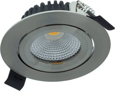 LED inbouwspot Zilver - 5W - 1 stuk - dimbaar warm wit 3000K IP44 geschikt voor vochtige ruimtes