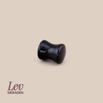 Lev Sieraden - 8mm plug piercing - Zwarte agaat - Zadelfit plug piercing - dubble flare