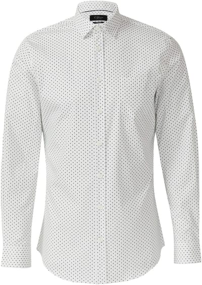 s.Oliver BLACK LABEL - Heren hemd - Maat 40 - Mannen - wit - katoen
