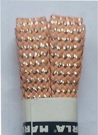 Marla Veter - Zalm Roze/Zilver - Meerkleurig - Plat - Lengte 90 cm - Breedte 10 mm - Schoenveter