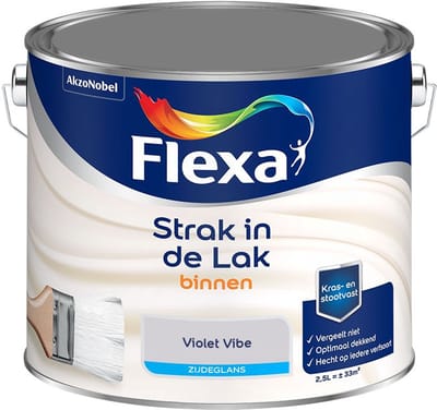 Flexa - Strak In De Lak Binnenlak Zijdeglans - Violet Vibe - Mengverf - 2,5 L