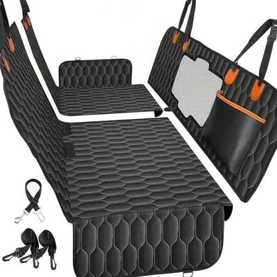 Hondendeken Auto - Hondenmat Beschermhoes - Veilig Reizen - Waterdicht Oxford Weefsel - 1 Stuk - Zwart Oranje