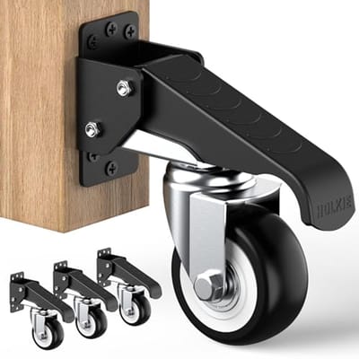 Werkbank Rollerset tot 600 Lbs - 6.5 Inch Robuuste, Uitrekbare Werkbank Rollen, Stalen Constructie met Urethane Wielen, Inclusief Installatie Sjabloon, Set van 4 Wielen