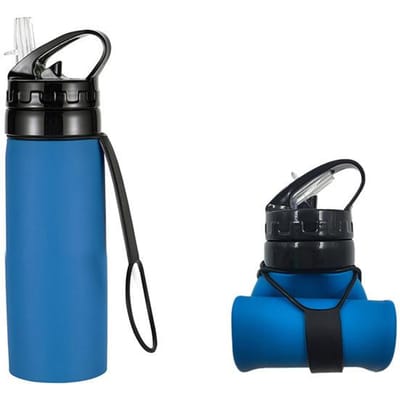 Buiten Draagbare Sportfles Reizen Siliconen Beker Milieuvriendelijk Duurzaam Siliconen Opvouwbare Bekers Draagbare Tumbler 450ml1PCS