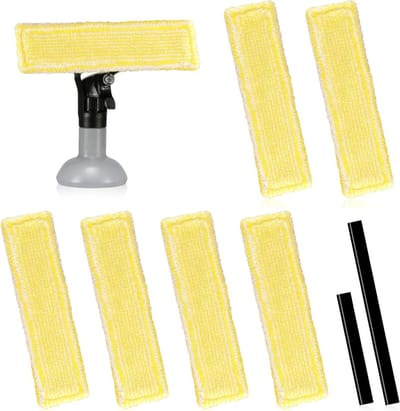 Microvezel Reinigingsdoeken - Reserveonderdelen Glasstofzuiger - Streeploos Ramen Zemen - Perfecte Pasvorm Randen Hoeken - 275 x 70 mm - Geel
