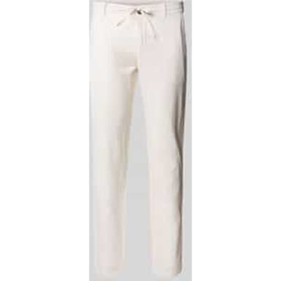 Tapered fit linnen broek met elastische band