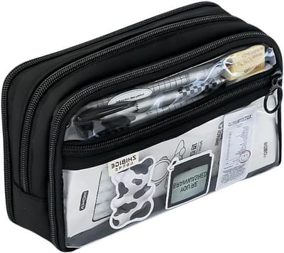 Ruime en duurzame potloodtas met ritssluiting, 6-laags etui voor studenten en kunstenaars, ideaal voor kantoororganisatie en creatieve projecten