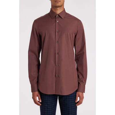 Paul Smith S/c Tailored Fit Shirt Dk Size: 17 | Casual Shirts Outlet | Heren | Bruin