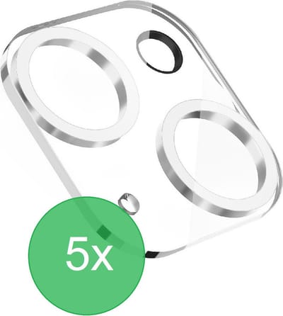 Camerascreenprotector 5x Geschikt voor: iPhone 15 / 15 Plus - screen protector - glas - bescherm je camera - beschermglas - Zwart - ZT Accessoires