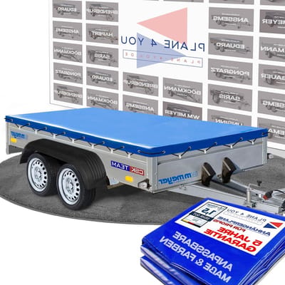 Aanhangerzeil Plat - Dekzeil Trailer - Aanhanger Beschermen - Scheurbestendig Waterdicht - 416 x 176 cm - Hoogglans Blauw