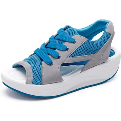 Mode Vrouwen Sandalen Zomer Nieuwe Dame Platform Chunky Comfortabele Mesh Open Teen Casual Sport Dames Schoenen Plus Maat 43 40 blue