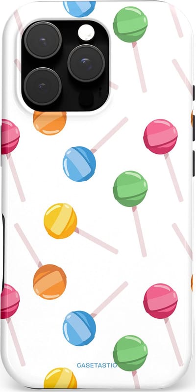 Casetastic hoesje geschikt voor Apple iPhone 16 Pro - MagSafe - Dubbellaagse bescherming - Lollybom - Fashion Case - Wit