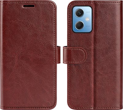 MobyDefend Hoesje - Geschikt voor Xiaomi Redmi Note 12 5G - Wallet Book Case (Sluiting Achterkant) - Bruin