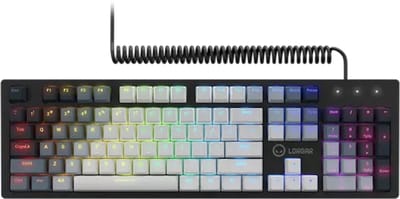Lorgar Azar 514 - Gaming Toetsenbord - 2-in-1 Body - Aluminium Base - Stille lineaire Dream Switches - USB-C Veer 3.4m - Tracker Software - Aanpasbare RGB - Mechanische Switches - Swappable Keys - Anti-Slip - Wit