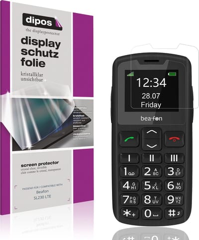 dipos – 4x Beschermfolie geschikt voor Beafon SL230 LTE | Krasbestendige & heldere Screenprotector Ultra-Thin