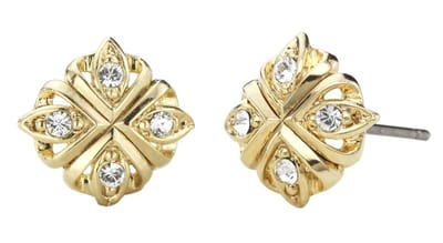Traveller Oorbellen - Dames - Goudkleurig - Kristal - Preciosa Crystals - Vierkant 10 mm - Verguld - 157362