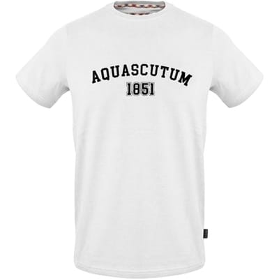 Aquascutum Heren Logo Crew Neck Regular T-shirt (Wit)