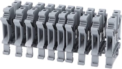 Allecto - Schroefklemmenblok - Geïsoleerde DIN-rail montageklemmen - 100 stuks - Grijs - Elektrische aansluitingen - Eenvoudige installatie - Gesch...