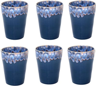 Costa Nova Kop Latte Macchiato 38cl - Grespresso - Aardewerk - Denim Blauw - 9,5cmxH11cm - 6 stuks