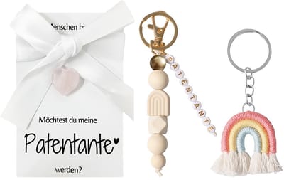Dailygoods- Sleutelhanger Houten Parel - Geweven Kwast Sleutelhanger - Regenboog Ornament - Tas Accessoire - 16Cm Lang - Milieuvriendelijk Materiaal - Sleutelhangeraccessoire