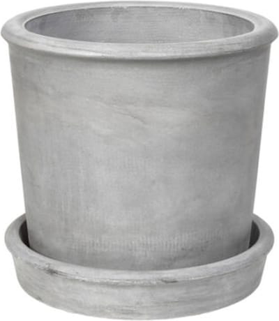 Broste Copenhagen fiberclay bloempot Rolf S Charcoal met schotel 37 cm