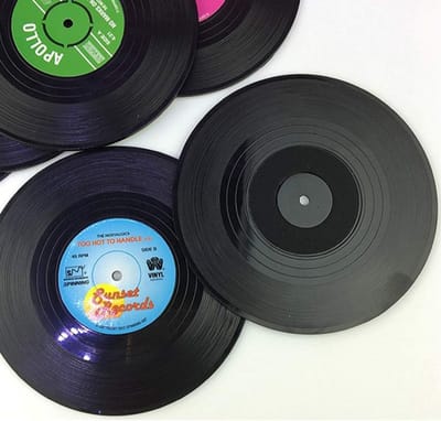 6 retro vinyl LP vinylplaten stijl onderzetter beker mat antislip geïsoleerde koffie dranken mat