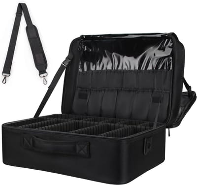 TIM® Visagie Koffer - Make Up Koffer - Make Up Organizer - Zwart - 45cm x 32cm x 21cm; 1.5 kg