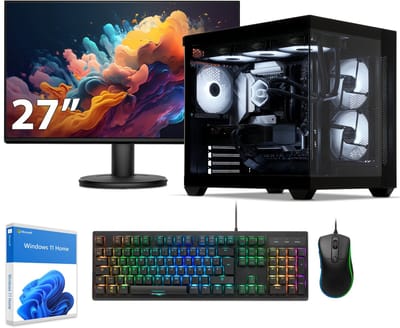 Sedatech Pakket Advanced Gaming PC Waterkoeling Aquarium • AMD Ryzen 7 5700X • Geforce RTX5060 • 32Gb RAM • 1Tb SSD M.2 • WiFi, USB C • Windows 11 • Desktop computer • Monitor 27''