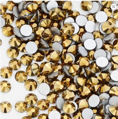 BamBella® - Mix grootte- Goud kleurig - Plak strass Steentjes - 1440 stuks - strass stenen glitters nail art kleding versieren