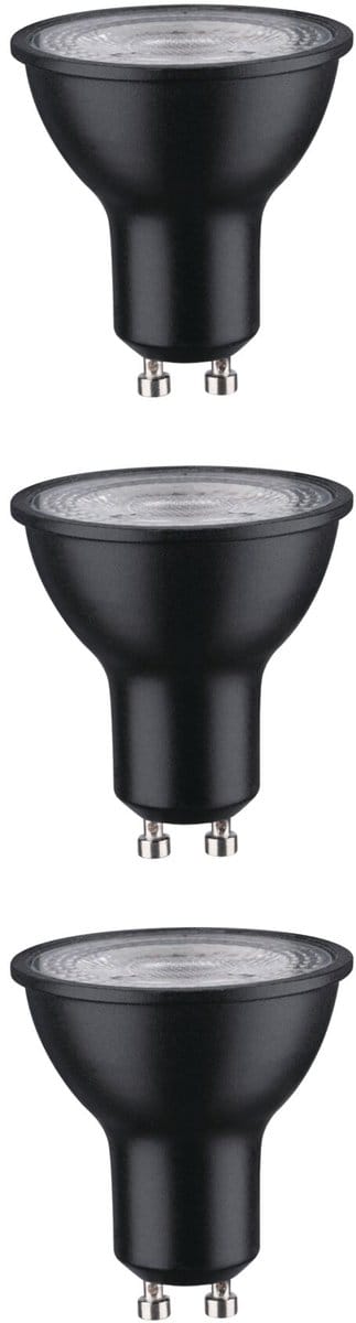 Set Standaard 230 V LED-reflector GU10 Set van 3 3x460lm 3x7W 2700K dimbaar Zwart mat