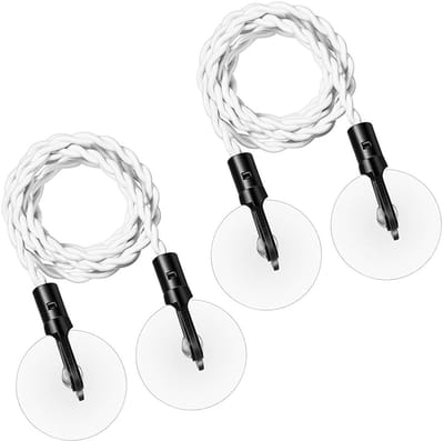JHUBERS- Waslijn Intrekbaar - Draagbaar - Haken/Zuignappen - Campingaccessoires - Voor Binnen/Buiten - Rubberband - Drooglijn
