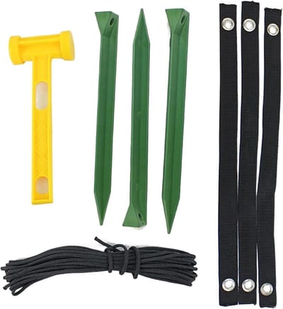 Boomverankeringsset - Boomsteunen set - Bomen Stevig Zetten - Weerbestendig Materiaal - 31 x 8 cm - Zwart