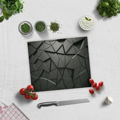 Antraciet Kristallook Tempered Glas Snijplank 29cm × 34cm - Glassnijplank