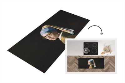 Keukenloper - Loper keuken - Meisje met de parel - Vermeer - Bril - 120x50 cm - Keukenloper vinyl
