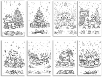 8 Kleur kerstkaarten - Dubbele kerstkaarten - kerstkaarten maken - Art Foto Service groep - Kerstkaarten DIY - kerstkaarten voor kinderen - kerstkaarten kleuren volwassenen - kerstkaarten met enveloppen