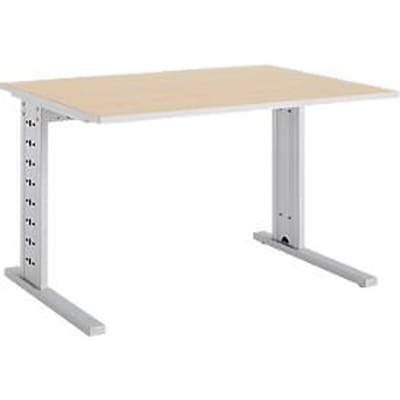Schäfer Shop  Select Bureautafel Moxxo IQ, rechthoek, C-poot, B 1200 x D 800 x H 735 mm, esdoornpatroon