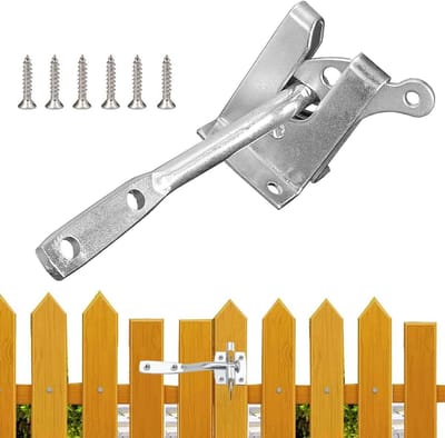 Garden Gate Locking Bolts Galvanized Automatic Gate Locking Barrier Self Locking Bulk Hardware for Fence Gate Farm Garden Gate Household Accessories