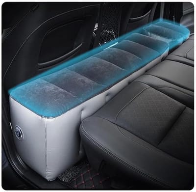 Auto achterbank matras - Opblaasbaar kussen - Comfortabel reizen - Vult ruimte op - 130 cm lengte - Zwart