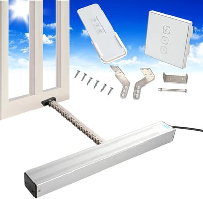 Elektrische Dakraamopener - Gemotoriseerde Actuator - Ventilatie Oplossingen - Stille Werking - 300-1000 mm Slag - Zilverkleurig