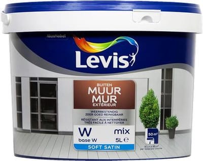Levis muurverf voor buiten mix base W zijdeglans 5L
