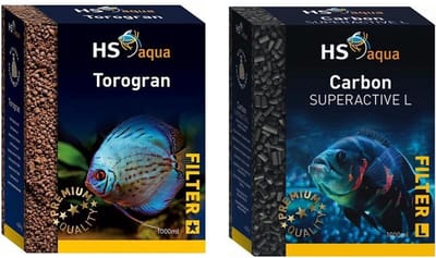 HS-aqua - Torogran + HS-aqua - Carbon Superactive - Aquarium Filtermateriaal - 2x 1 Liter - combideal