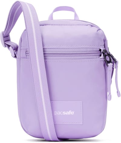 Pacsafe GO Micro Crossbody tas - RFID - Anti-diefstal - Waterafstotend - Gerecycled - Festivaltas - Lavendel