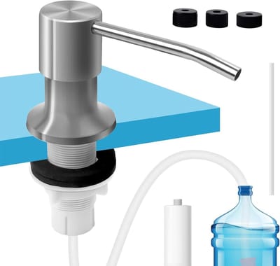RVS Afwasmiddel Dispenser 500 ml met 360° Draaifunctie, Ideaal voor Keuken en Badkamer, Handige Zeepdispenser met Stabiele Sluiting