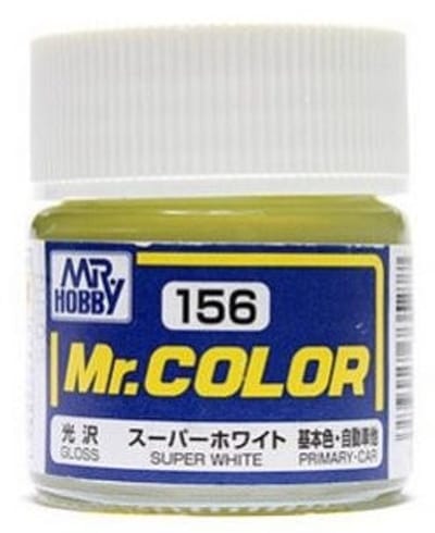 Gunze Mr. Hobby C-156 - Mr. Color 10 ml Super White Iv - Lacquer Modelbouwverf