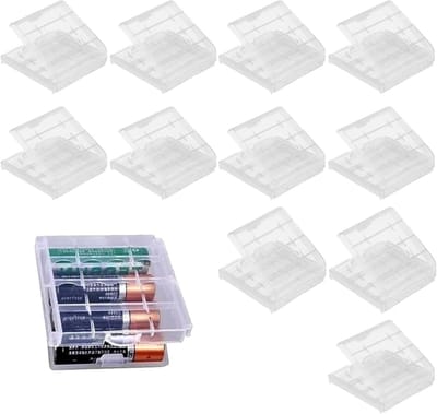 12 stuks batterijbox van kunststof, AA/AAA accubox, speciale batterijbox, opbergdoos voor batterijen en accu's, bewaardoos voor AA-batterijen en AAA-batterijen, voor batterijbescherming