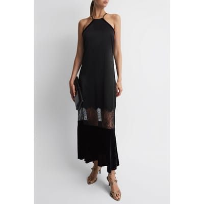 Reiss Lace Panel Maxi Dress — Black Size: 10 | Maxi Dresses Outlet | Dames | Zwart